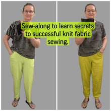 Load image into Gallery viewer, LEARN TO SEW A PAIR OF KNIT PANTS: VIDEOS + PATTERN BUNDLE