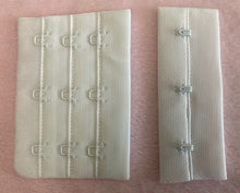 Load image into Gallery viewer, Bra closures: Hooks & Eyes for bras and bralettes 4 rows WHITE