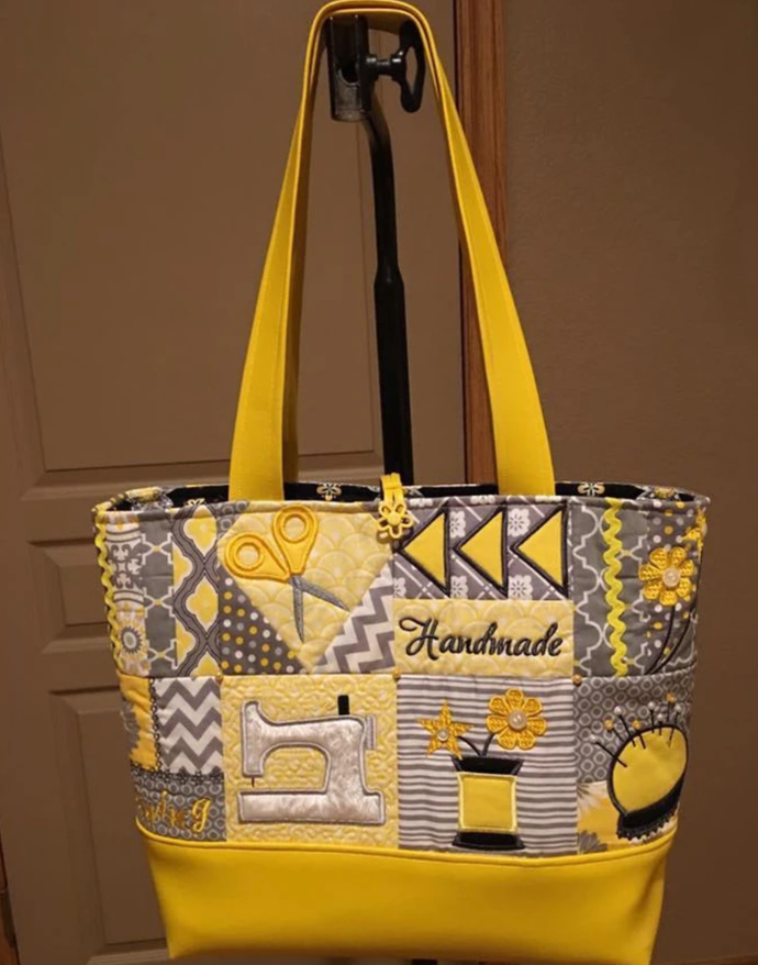 FREE!! MACHINE EMBROIDERY SEW-ALONG: APPLIQUE in-the-hoop SEWING TOTE BAG CLASS