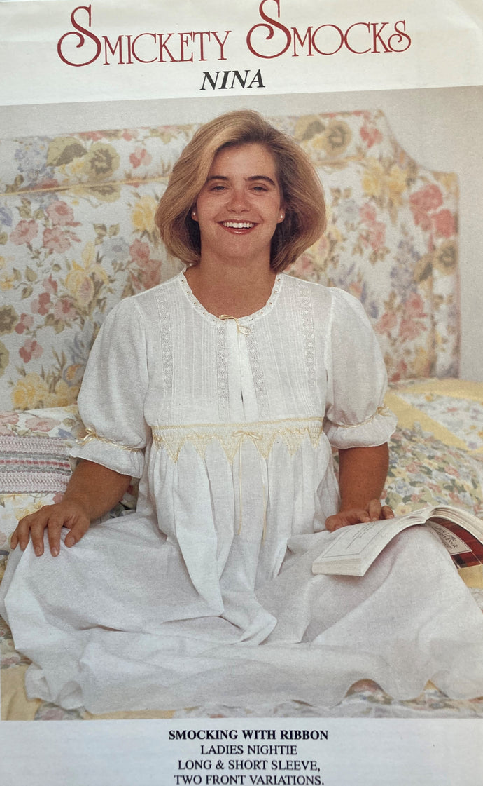 Smickety Smocks Pattern - Nina: Adult Nightgown  SHIPPING INCLUDED within North America